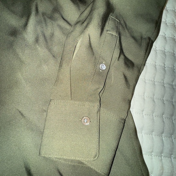 Theory brand trapeze Button Down top. Dark Rosemary green. Size TP (XS) VGUC - Picture 9 of 12